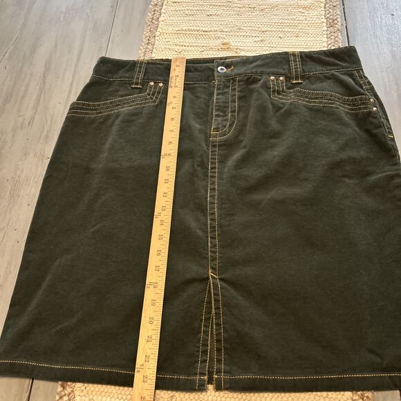 Vtg Y2K Tommy Hilfiger Forest Olive Green Corduroy Skirt Women’s Sz 18 2004 - Picture 2 of 7